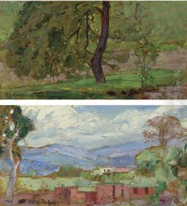 Paisaje En La Castellana (+ Dammartins, Jardin En Faucia; 2 Works) by Vasyl Hryhorovych Krychevsky