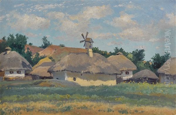 Ukrainian Landscape With Huts - view 1
