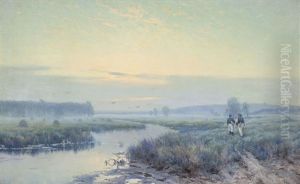 River Estuary With Farm Labourers River Estuary With Farm Labourers