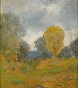 Waldige Landschaftspartie Im Herbst by Erich Kubierschky