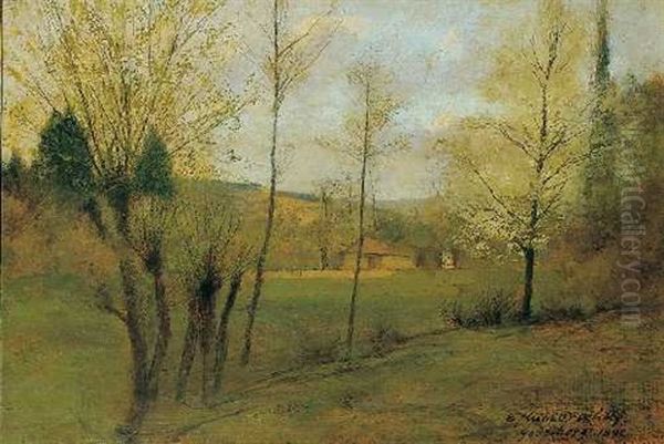 Landschaft Bei Godesberg Am Rhein Im Fruhling - view 1