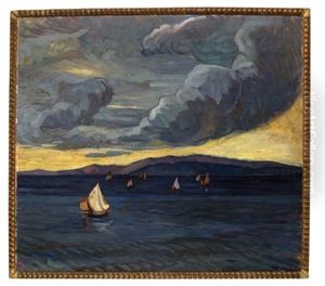 Segelboote Bei Gewitter by Karoline Kubin