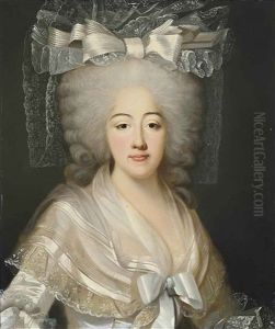 Portrait Of Marie Josephine Of Savoy (1753-1810) In A White Dress by Alexander Kucharski