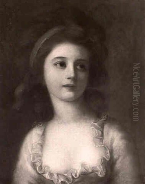 Portrait Of Countess Potocka, Head And Shoulders In White - view 1