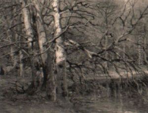 Waldlandschaft Mit Weiher by Max Kuchel
