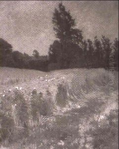 Norddeutsche Landschaft Mit Getreidefeld Norddeutsche Landschaft Mit Getreidefeld