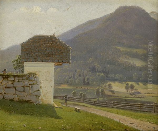 Kleiner Weg Mit Jungen In Tiroler Sommerlandschaft - view 1