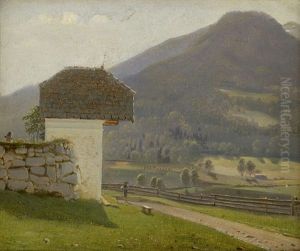 Kleiner Weg Mit Jungen In Tiroler Sommerlandschaft
