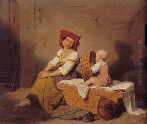 A Mother And Her Child by Albert Kuchler