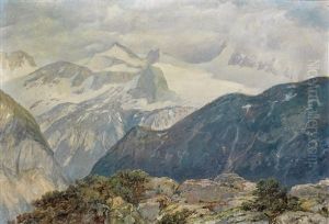 Blick Vom Loser Auf Den Dachstein by Karl Kuechler