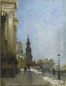 Blick Von Der Bruhl'schen Terrasse Auf Hofkirche Und Semper-oper, Dresden (dresden, A View From The Bruhl'schen Terasse Over The Hofkirche And The Semper Opera)