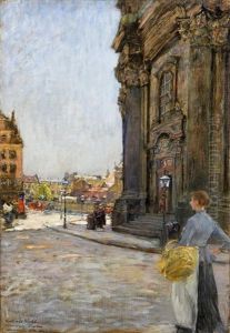 Vor Der Kreuzkirche In Dresden