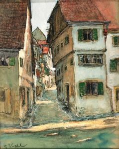 Malerische Gasse In Einem Stadtchen Am Bodensee by Gotthardt Kuehl