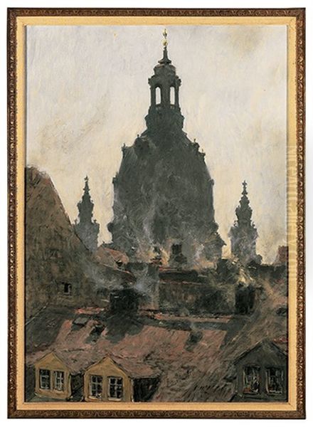 Blick Auf Die Kuppel Der Frauenkirche An Einem Sonnigen Sommermorgen - view 1