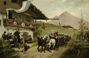 Ankunft Der Festgesellschaft by Max Kuglmayr