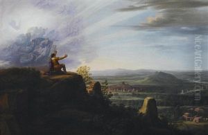 God Showing Moses The Promised Land From The Top Of Mount Nebo by Carl Ludwig Kuhbeil