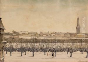Dusseldorf Von Oberkassel Aus Gesehen by Conrad Beckmann