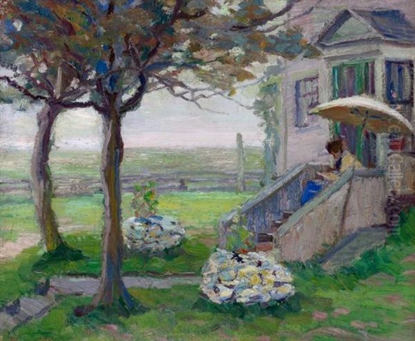 Vera Kuhn Reading On The Porch - view 1