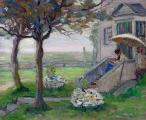 Vera Kuhn Reading On The Porch by Walt Kuhn