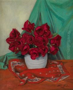 Still Life With Red Roses by Walt Kuhn