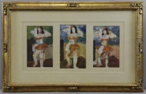 Three Studies Of Dancers (triptych) by Walt Kuhn