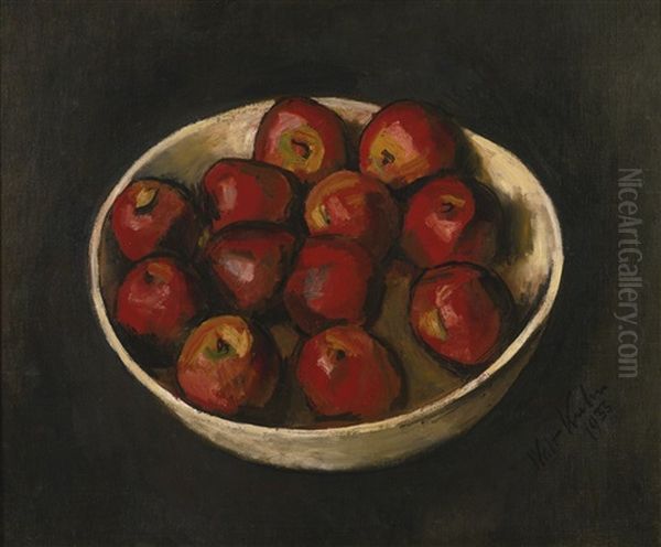 Red Apples In Wood Bowl - view 1