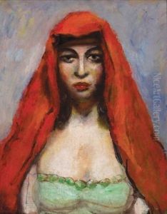 Woman In Red Shawl by Walt Kuhn
