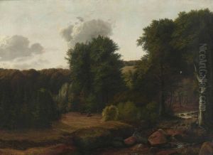 Waldlandschaft Mit Bachlauf. by Johannes, Hans Beckmann