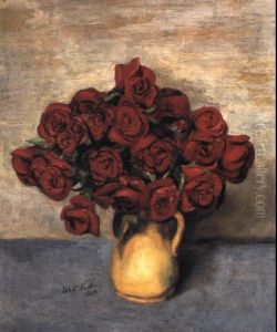 Red Roses In A Yellow Pitcher Red Roses In A Yellow Pitcher