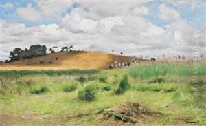 Landschaft In Tansania Am Fluss Ruhudji by Wilhelm Friedrich Kuhnert