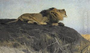Brullender Lowe by Wilhelm Friedrich Kuhnert