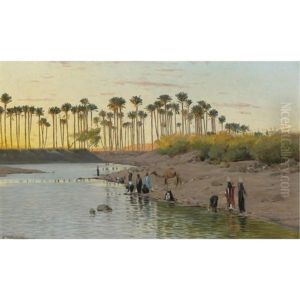 By The Riverside by Wilhelm Friedrich Kuhnert