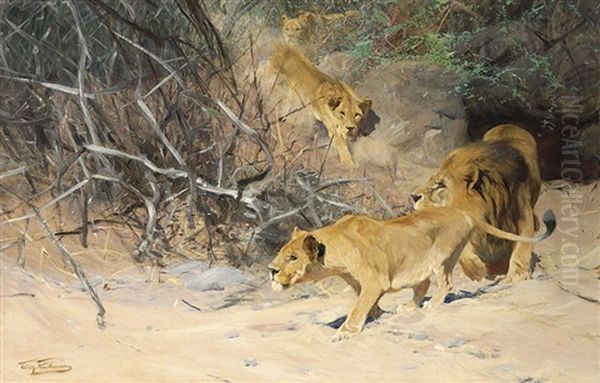 A Pride Of Lions On The Prowl - view 1