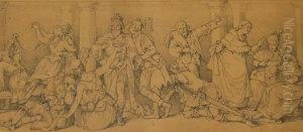 Merrymaking Frieze Of Figures - view 1