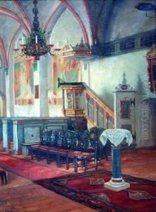 Kircheninterieur by Wilhelm Beckmann