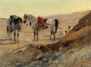 Kurze Rast (halt In The Desert) by Wilhelm Friedrich Kuhnert