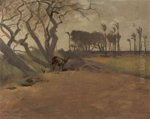 Landschaft In Agypten by Wilhelm Friedrich Kuhnert