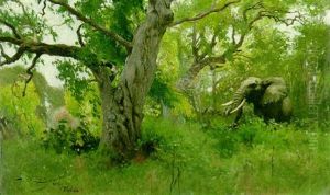 Elephants In A Landscape