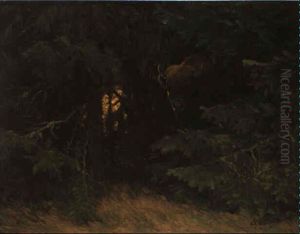 Wisent Im Urwald by Wilhelm Friedrich Kuhnert