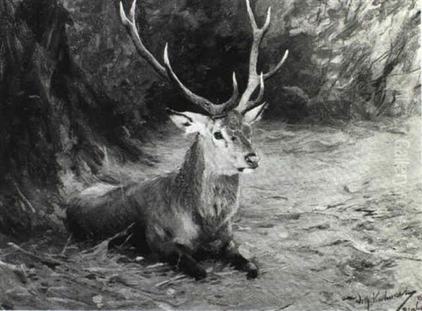 Deer In A Landscape - view 1