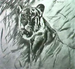 Kopf Eines Tigers by Wilhelm Friedrich Kuhnert