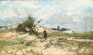 L'attente Pres Du Moulin En Bord De Mer by Paul Kuhstoss