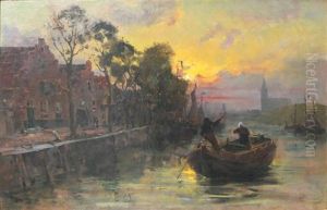 Canal En Hollande by Paul Kuhstoss