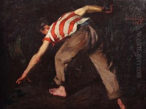 Junger Boule-spieler by Geza Kukan