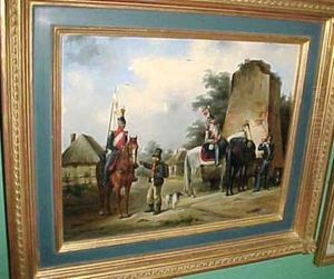 Chevaliers On Horseback With A Peasant Chevaliers On Horseback With A Peasant