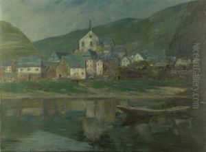 Beilstein. Blick Vom Gegenuber Liegenden Ufer Auf Das Dornroschen Der Mosel