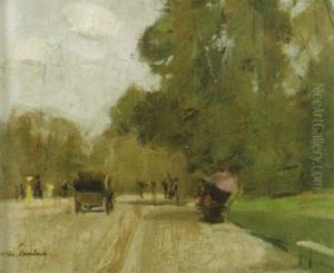 Parc Monceau - Parkmotiv Med Manniskor