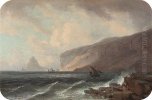 Ankunft In Portugal Bei Sturmischer See by Carl Robert Kummer