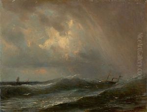 Sturmische See Mit Kenterndem Schiff by Carl Robert Kummer