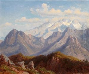 View From The Schafberg To The Dachstein by Carl Robert Kummer